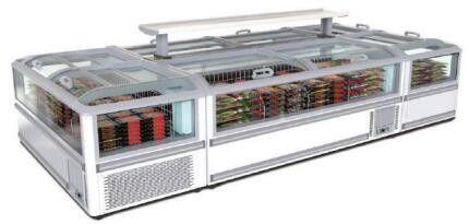 Air Cooling Supermarket Island Freezer พื้นที่แสดงผลขนาดใหญ่พิเศษ 600L-1150L