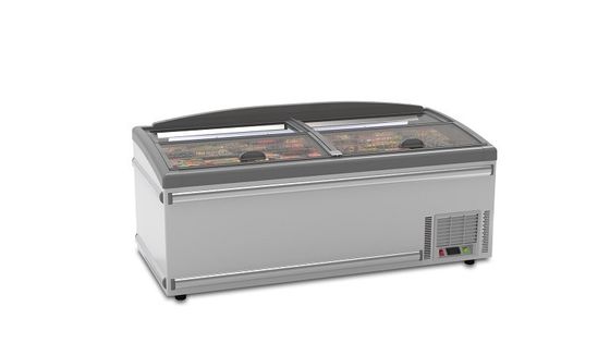 R290 / R404A ตู้แช่ซุปเปอร์มาร์เก็ตตู้แช่แข็งประตูกระจกบานเลื่อน Static Cooling 600L