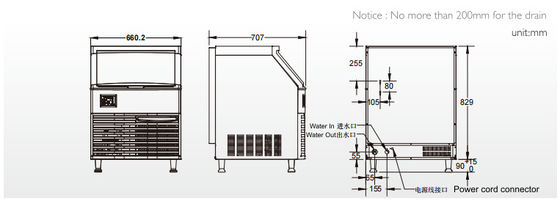 Ss316 เครื่องทำน้ำแข็งก้อน Sk-280p Commercial Small Large Capacity Ice Storage